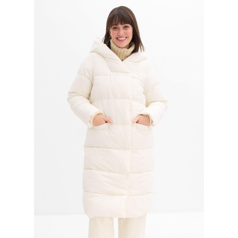 bonprix Prošívaný oversize kabát bílá Žena 110640135