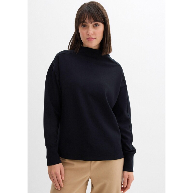 bonprix Oversize mikina z měkkého materiálu scuba černá Žena
