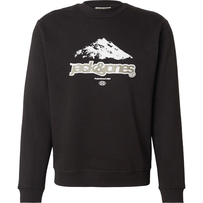 JACK & JONES Mikina JCOFLARE šedá / černá / bílá
