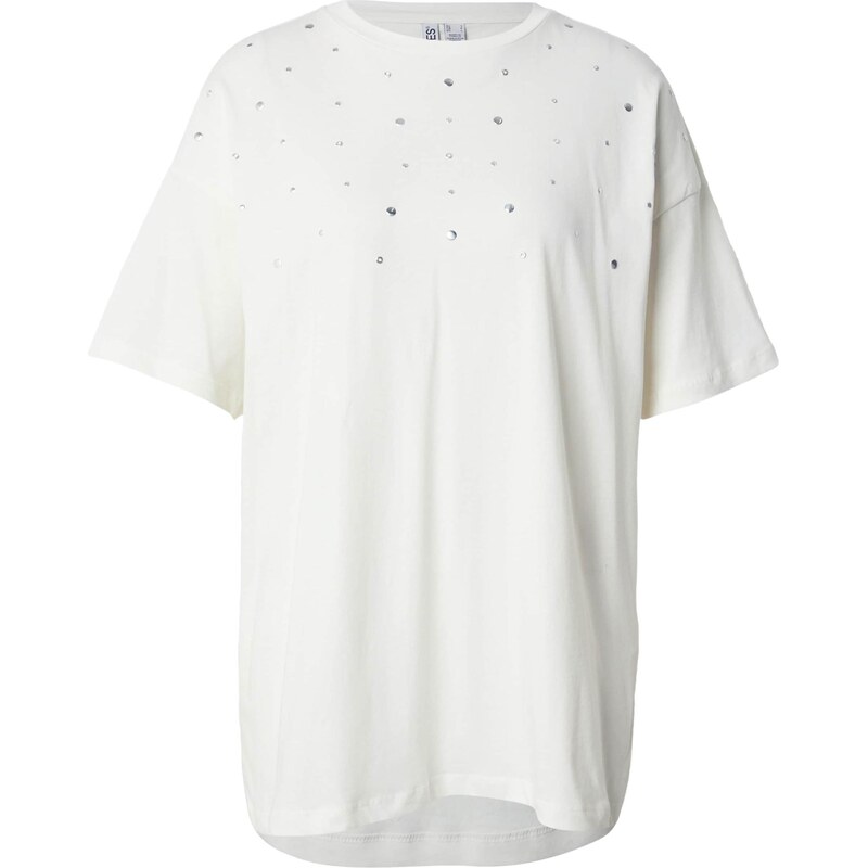 PIECES Tričko PCSKYLAR stříbrná / offwhite