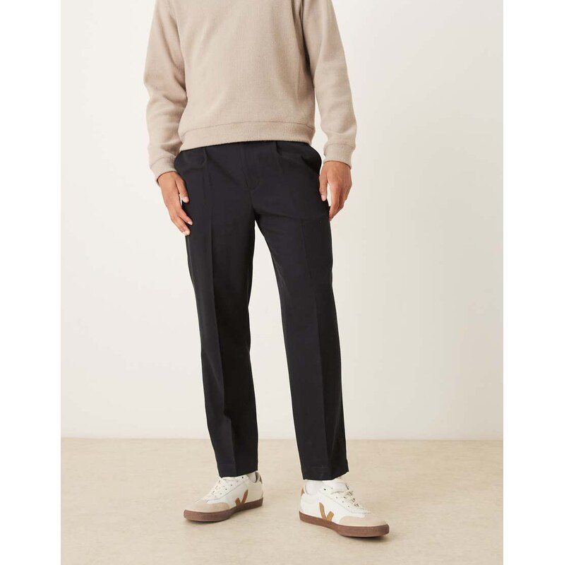 Mango wool mix tailored trouser in black