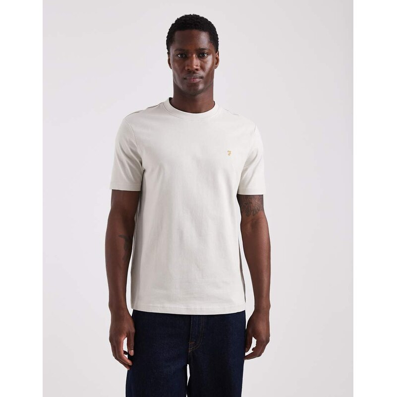 Farah danny regular fit t-shirt in cream-White
