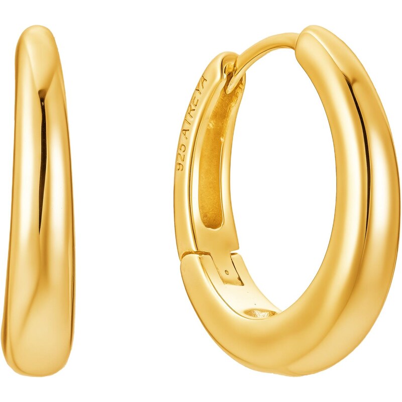 Atreya Stříbrné pozlacené kruhové náušnice Classic Slim Hoops - 110665623