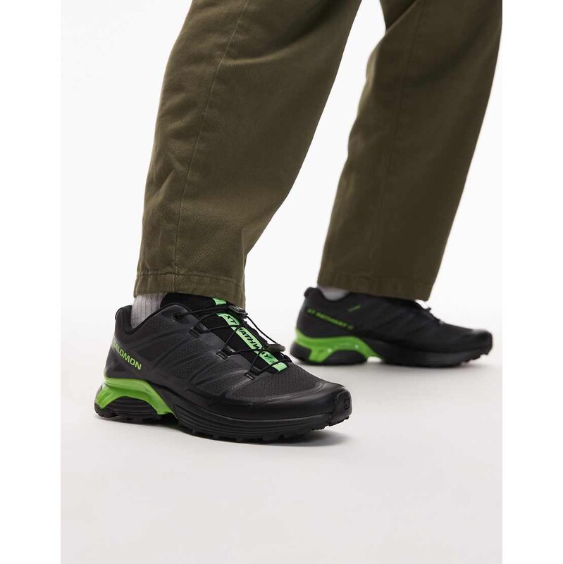 Salomon XT-Pathway 2 trainers in black and green geko 110670715
