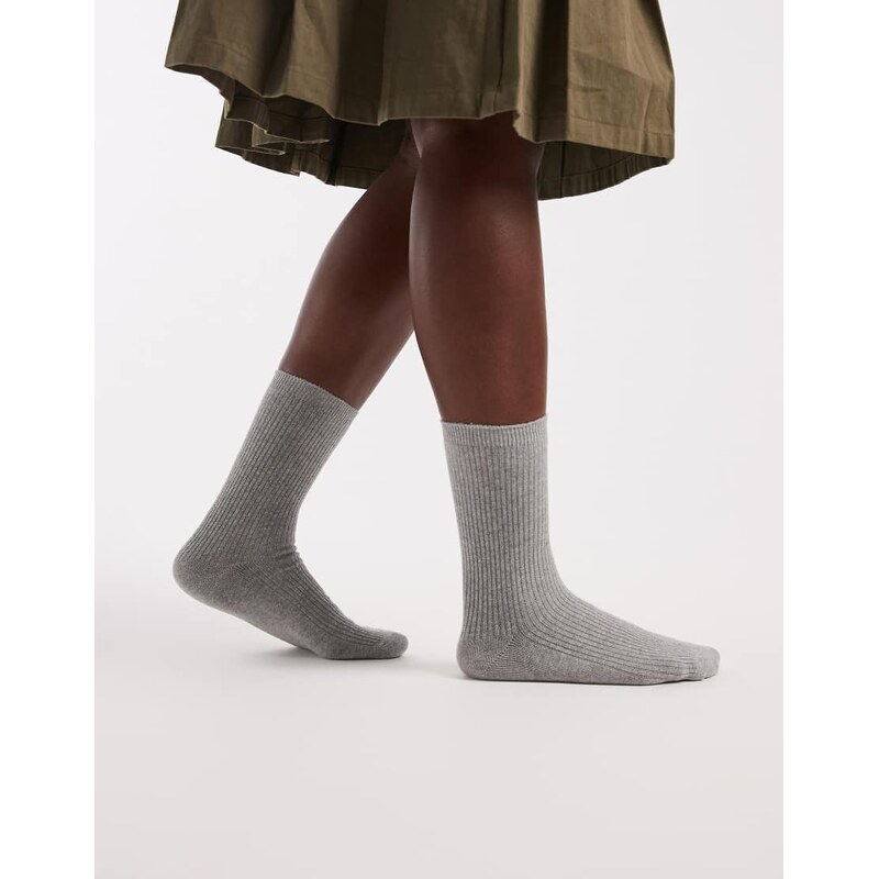 Pieces socks in light grey melange 115517506