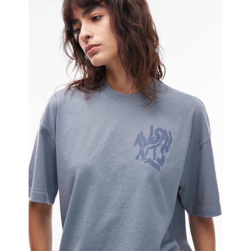 Allsaints orlando etta t-shirt in pale blue 110670896