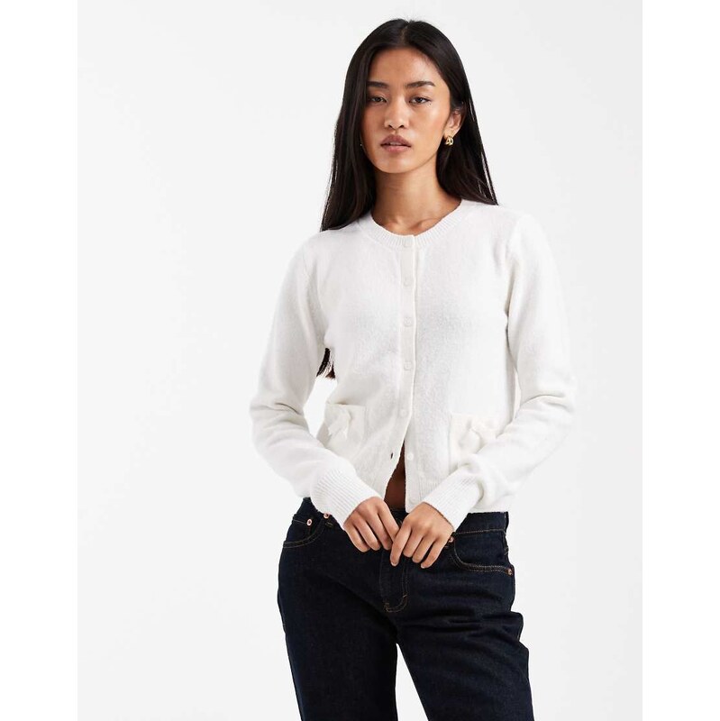 Hollister bow detail cardigan in white 115718955