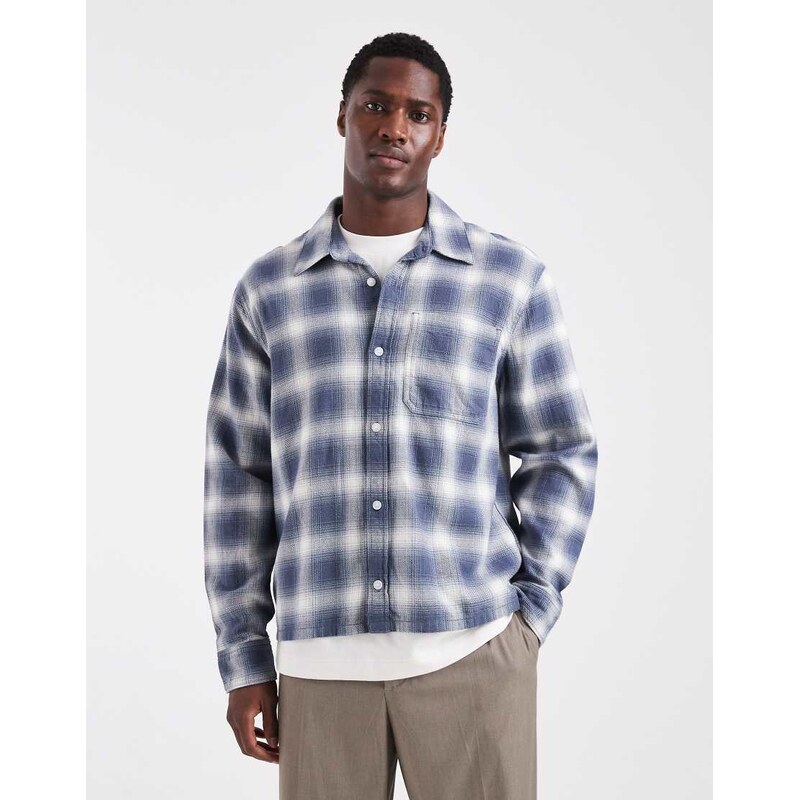 Hollister long sleeve plaid shirt in blue 110671041