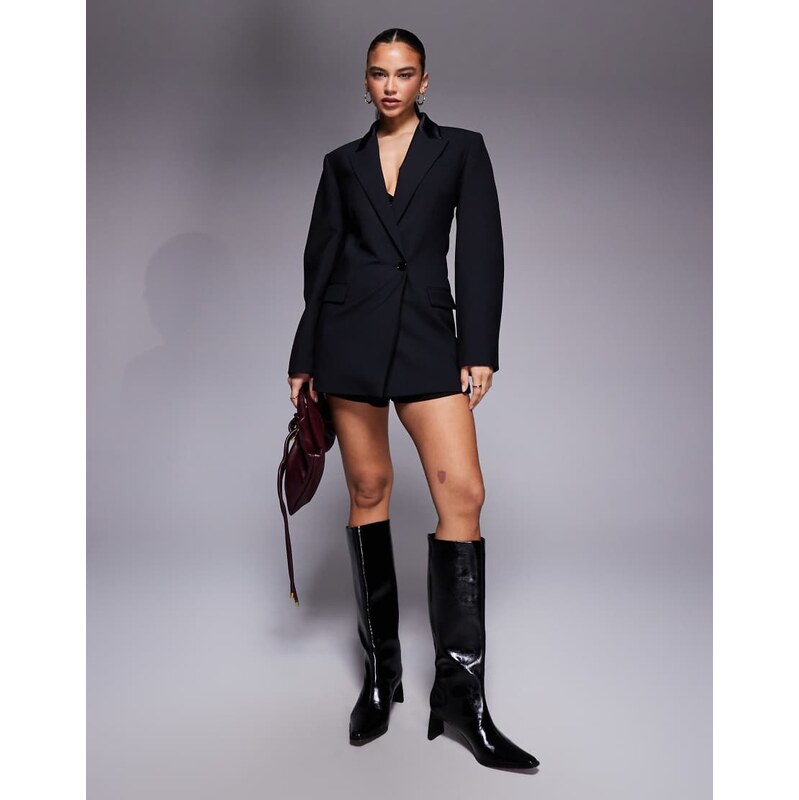 Mango featuring Kaia Gerber premium oversized shoulder cinched