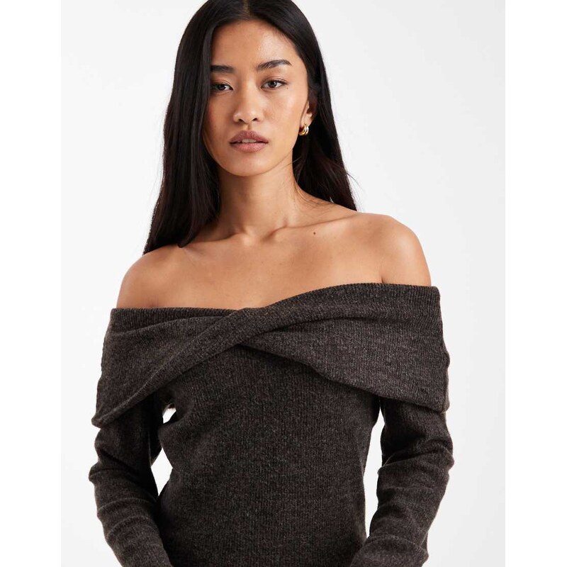 Vero Moda soft touch off shoulder long sleeve top co-ord in