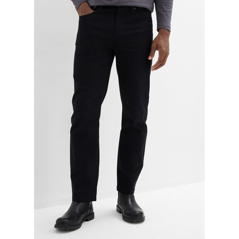 bonprix Strečové kalhoty Classic Fit, Straight černá Muž