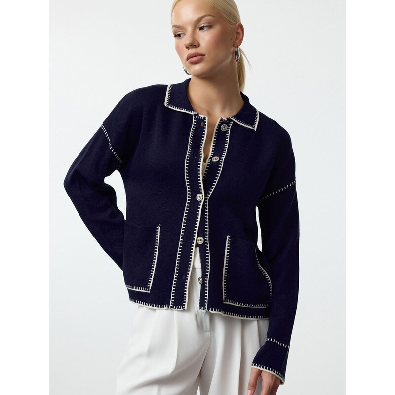 Trendyol Kardigan režná / indigo
