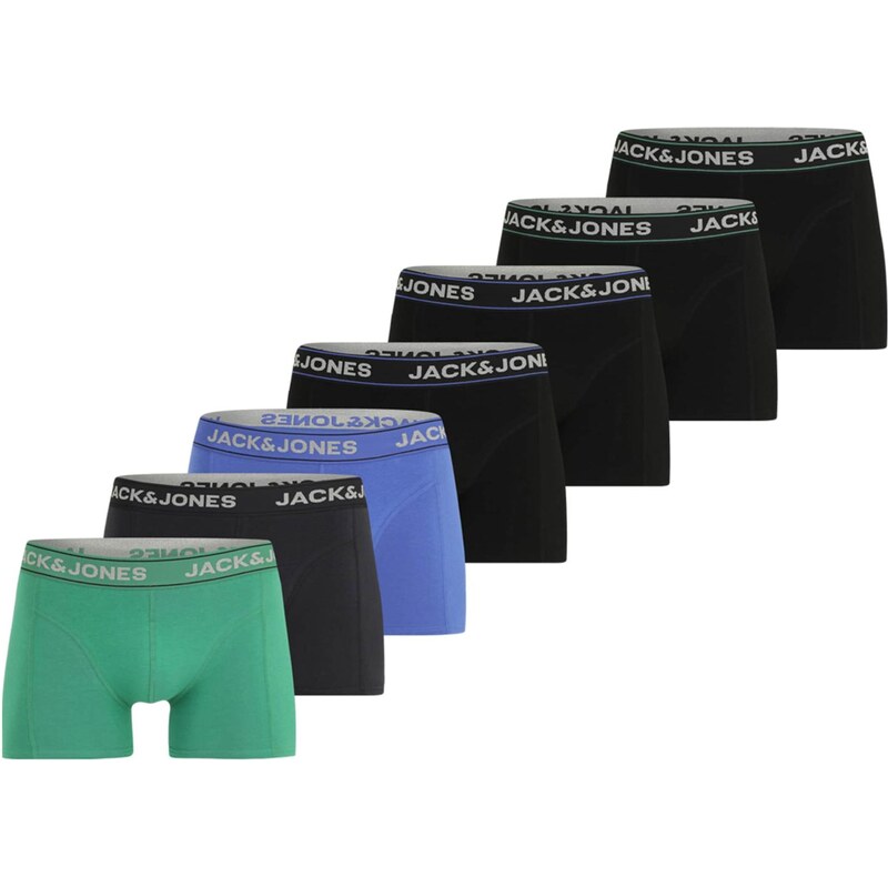 JACK & JONES Boxerky JACBlume opálová / šedá / trávově zelená /
