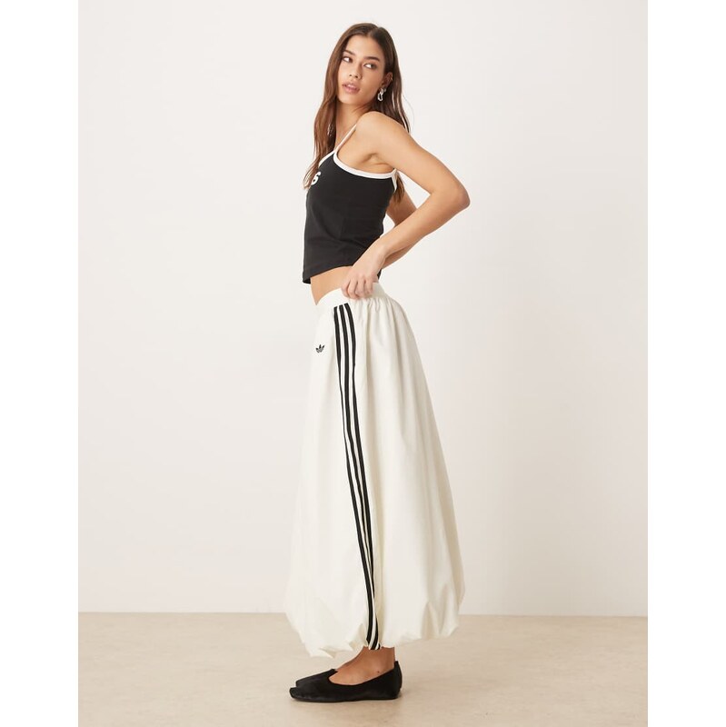 adidas Originals Balloon long skirt in off white