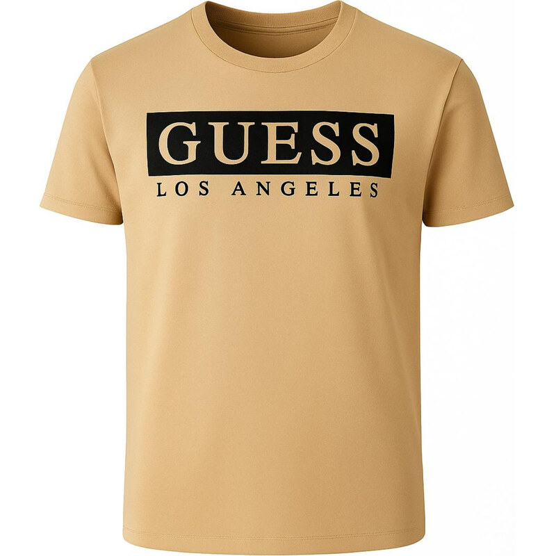 Guess Pánské Tričko Greg Tee béžové VELIKOST XL