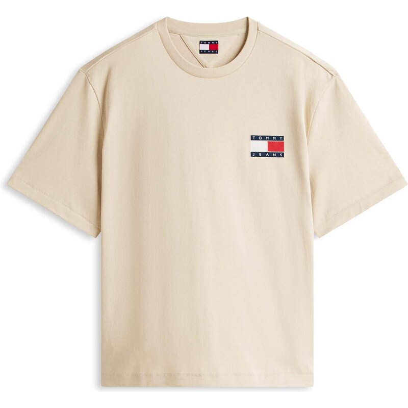 Tommy Jeans Tričko 90S béžová / námořnická modř / červená / bílá