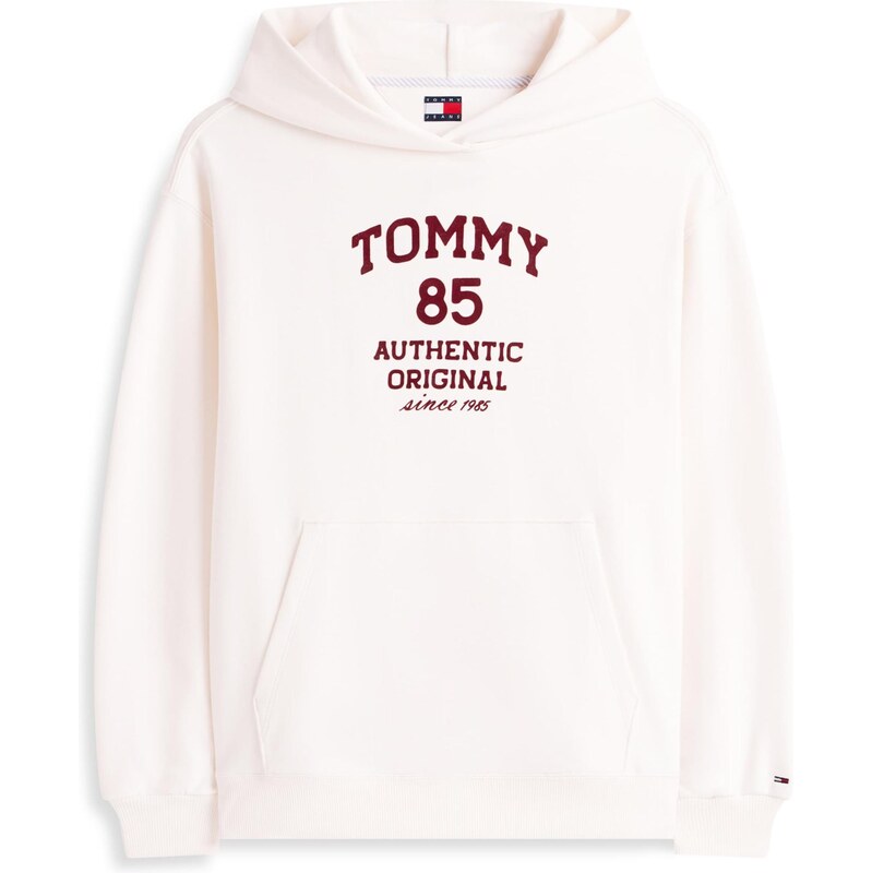 Tommy Jeans Mikina 85 bordó / bílá