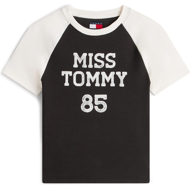 Tommy Jeans Tričko černá / bílá