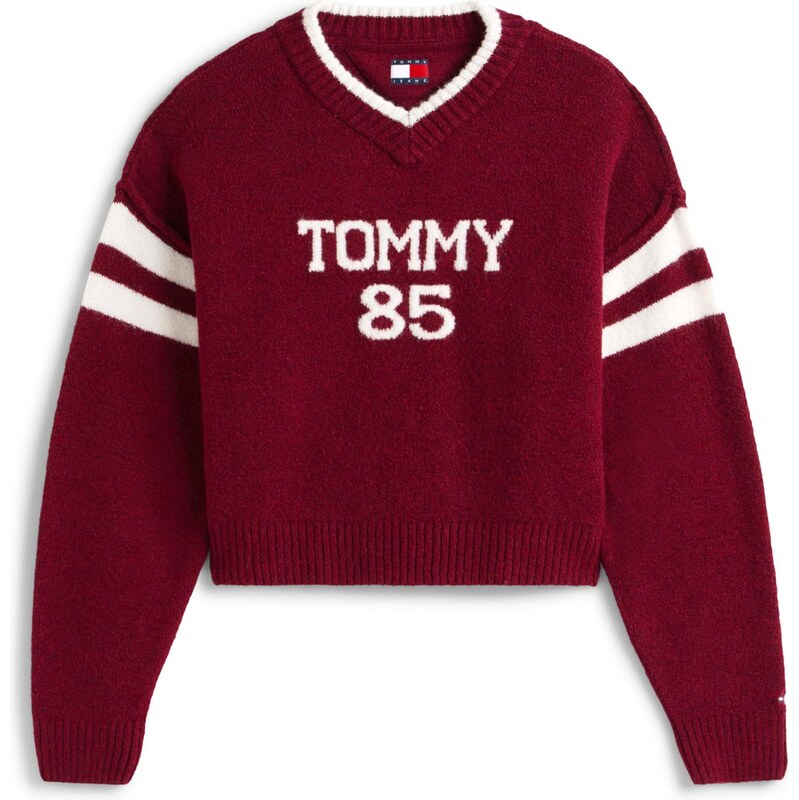 Tommy Jeans Svetr 85 bordó / bílá