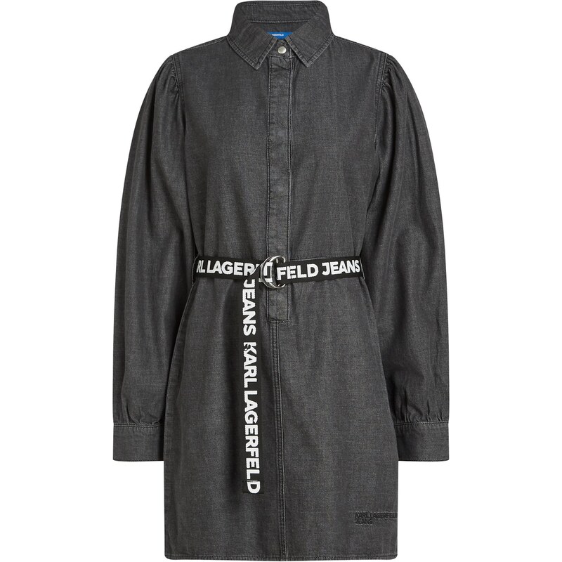 KARL LAGERFELD JEANS Košilové šaty šedá / černá / bílá