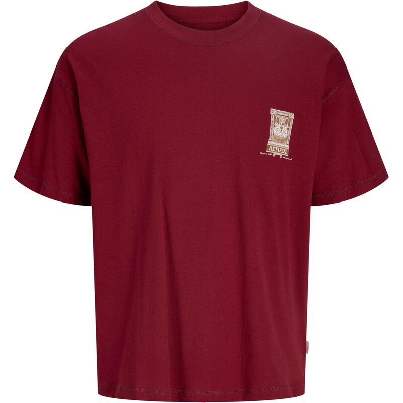 Jack & Jones Junior Tričko JORARGOS karamelová / červená / bílá
