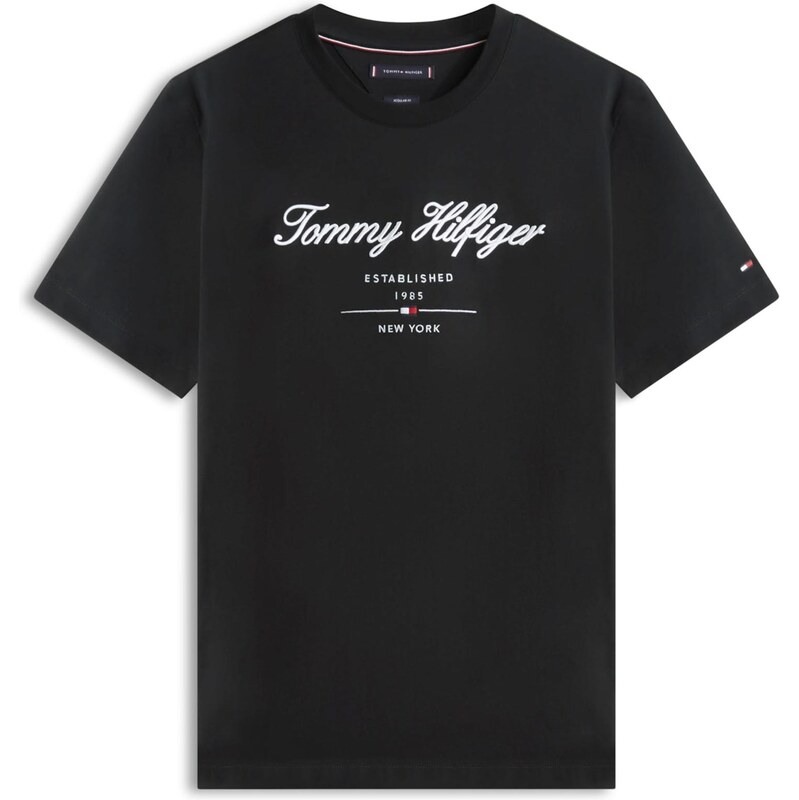 TOMMY HILFIGER Tričko černá / bílá