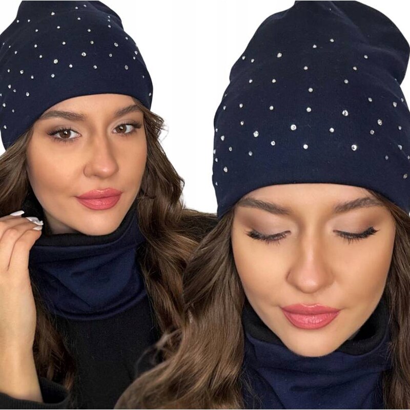 Fashionweek Dámský set čepice a šály Čepice beanie trubkový