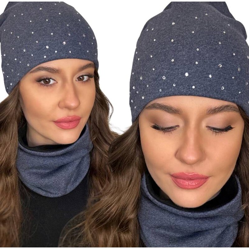 Fashionweek Dámský set čepice a šály Čepice beanie trubkový