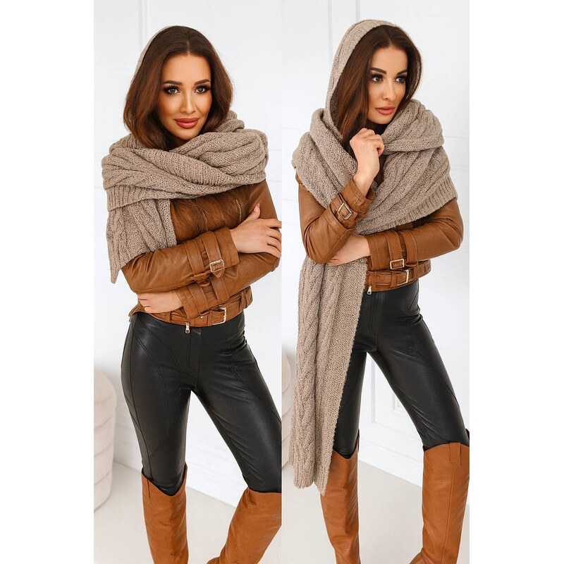 Fashionweek Dámská šála s kapucí dlouhý šátek 2w1 JK-CLEO 88204611