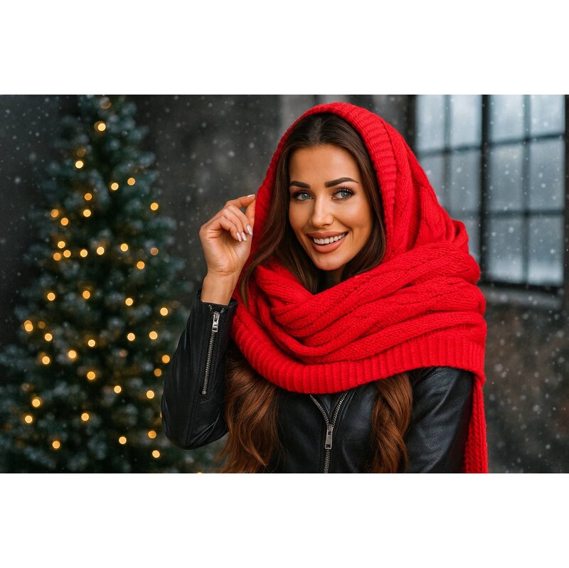 Fashionweek Dámská šála s kapucí dlouhý šátek 2w1 JK-CLEO 88204618