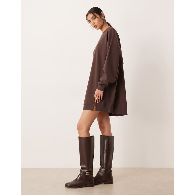 ASOS DESIGN Circular Design Collection dipped hem sweat mini