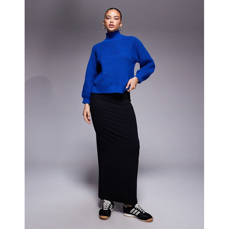 ASOS DESIGN jersey column maxi skirt in black