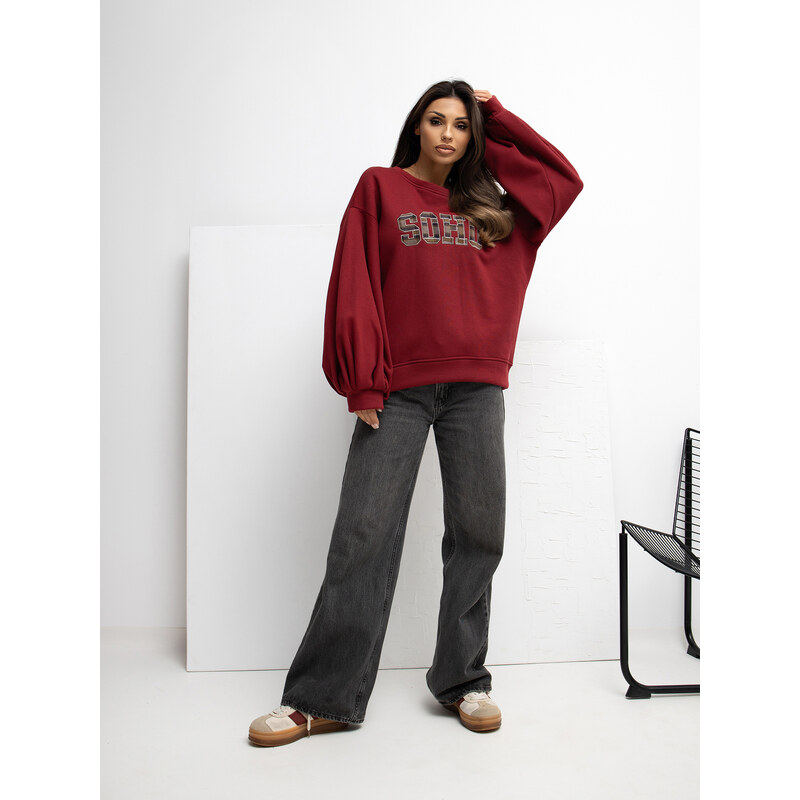 RUE PARIS Sweatshirt-RV-BL-A1040.03-burgundy