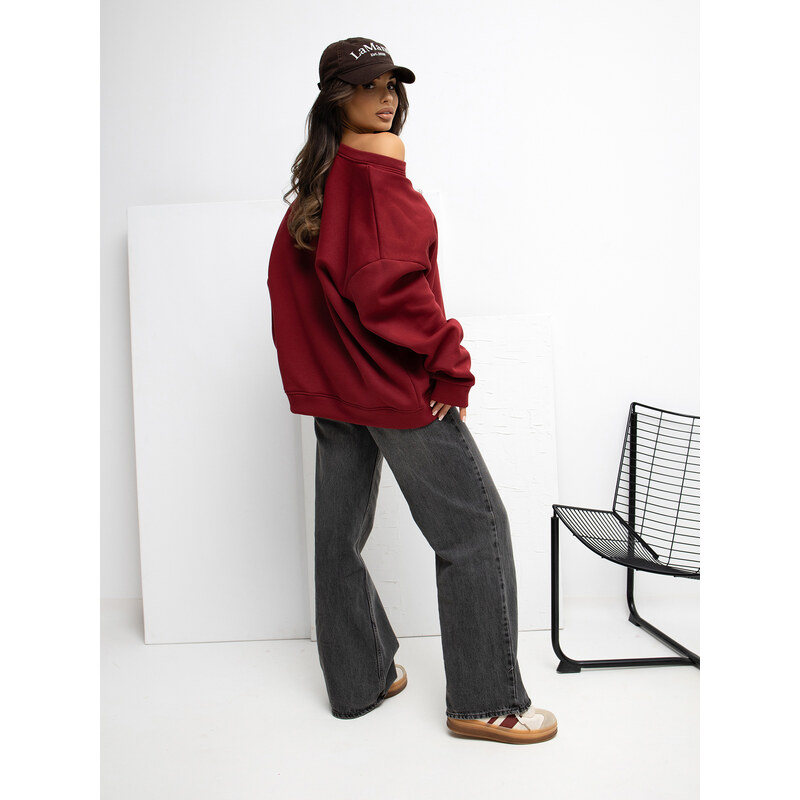 RUE PARIS Sweatshirt-RV-BL-A1038.01P-burgundy