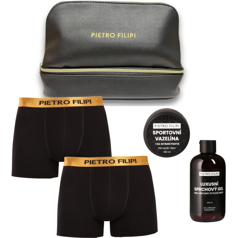 Pánská dárková kosmetická taštička 2PACK boxerky Metalic a kosmetika 110739161