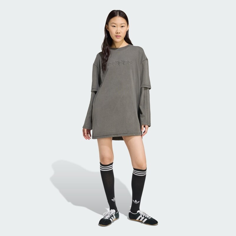 Adidas Layered Long-Sleeve Tee Dress 112561645