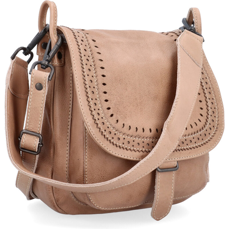 Kožená kabelka crossbody Noelia Bolger béžová NB 2030 BE