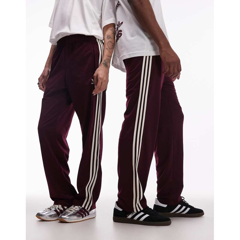 adidas Originals Firebird Loose track pants in burgundy-Red