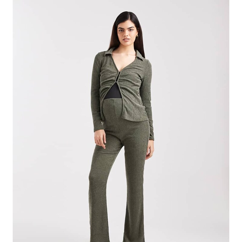 Mama.licious Mamalicious Maternity soft ribbed wide leg jersey trouser 110753658