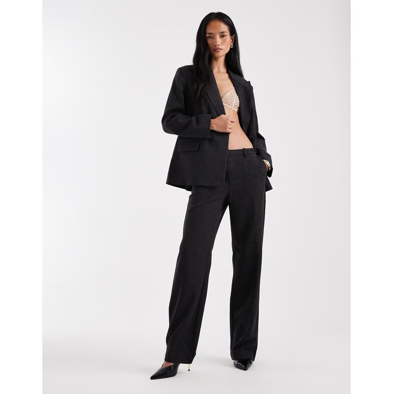 Vero Moda salt and pepper straight leg tailored blazer co-ord in
