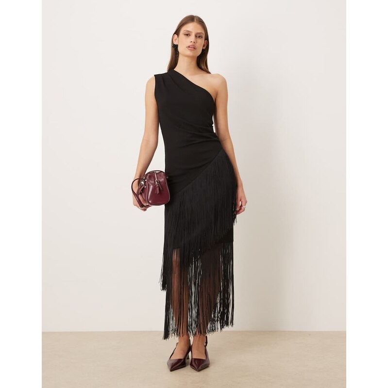 Gina Tricot co-ord fringe midi skirt in black 110753815