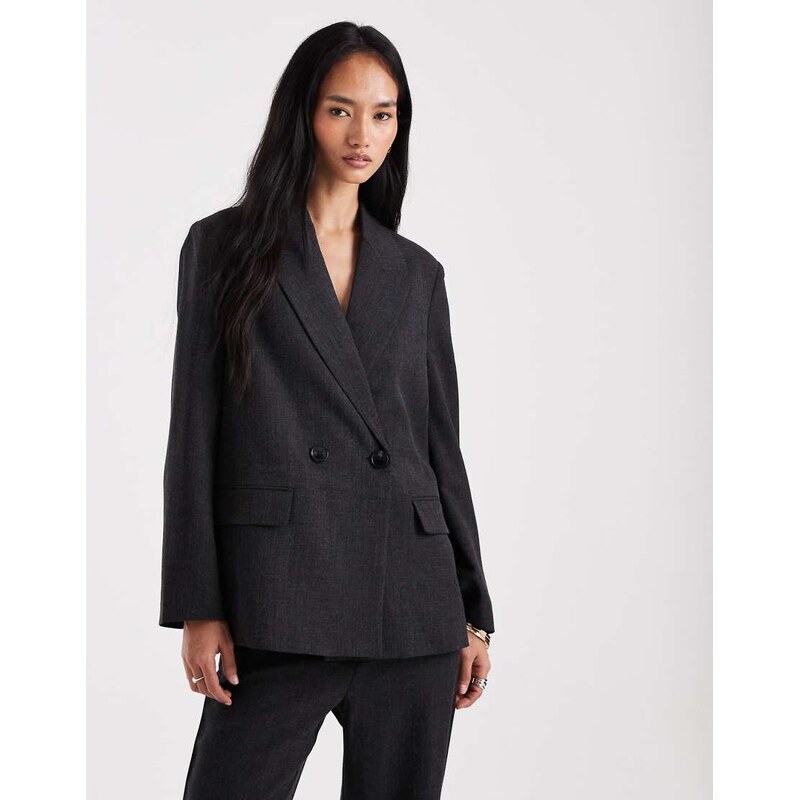 Vero Moda salt and pepper tailored blazer co-ord in black