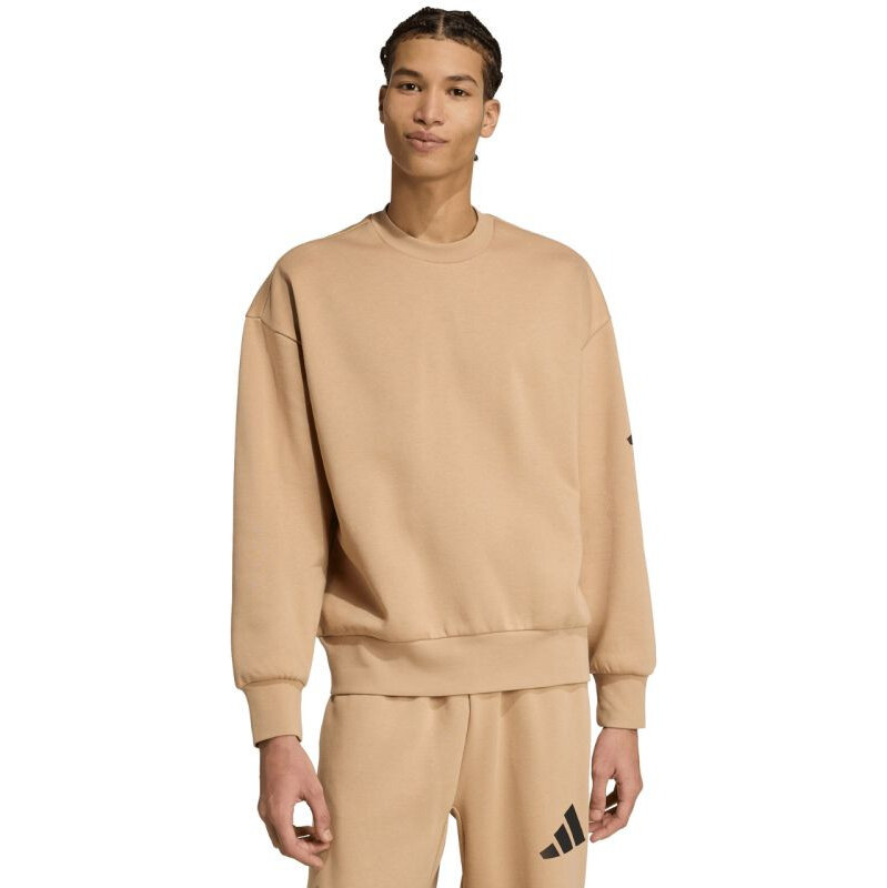 Pánská mikina adidas Essentials Loose Fit 3 Bar Logo béžová