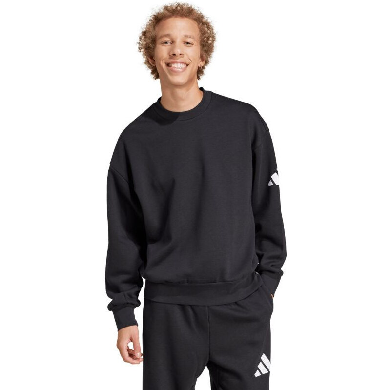 Pánská mikina adidas Essentials Loose Fit 3 Bar Logo černá