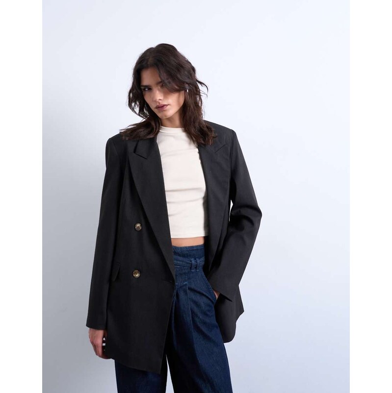 Topshop co ord double breasted subtle pinstripe oversized blazer in 111850821