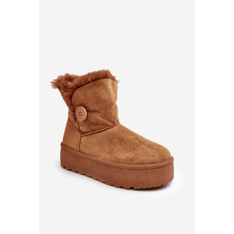 Dámské boty s platformou s kožešinou Camel model 21639342 - Boto