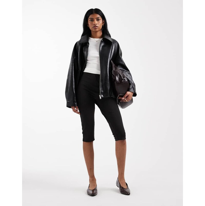 ASOS DESIGN sculpting capri leggings in black
