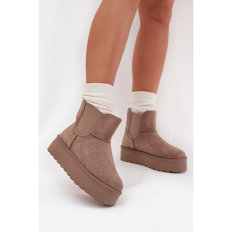 Boto Dámské Sněhule S Elastickou Vsadkou Khaki Kiora 113654877