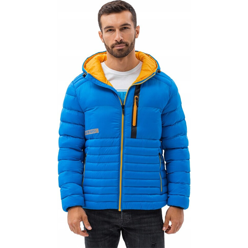 Pánská bunda C372 modro-žlutá - Ombre