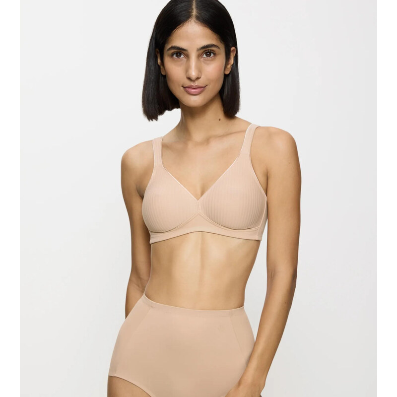 MODERN SOFT+COTTON - Proužkovaná bavlněná podprsenka bez kostic